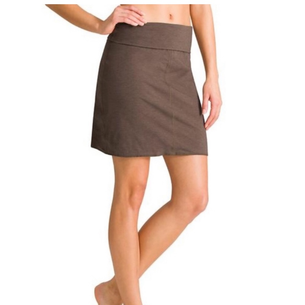Athleta Mix + Mingle Brown Foldover Skirt Sz M